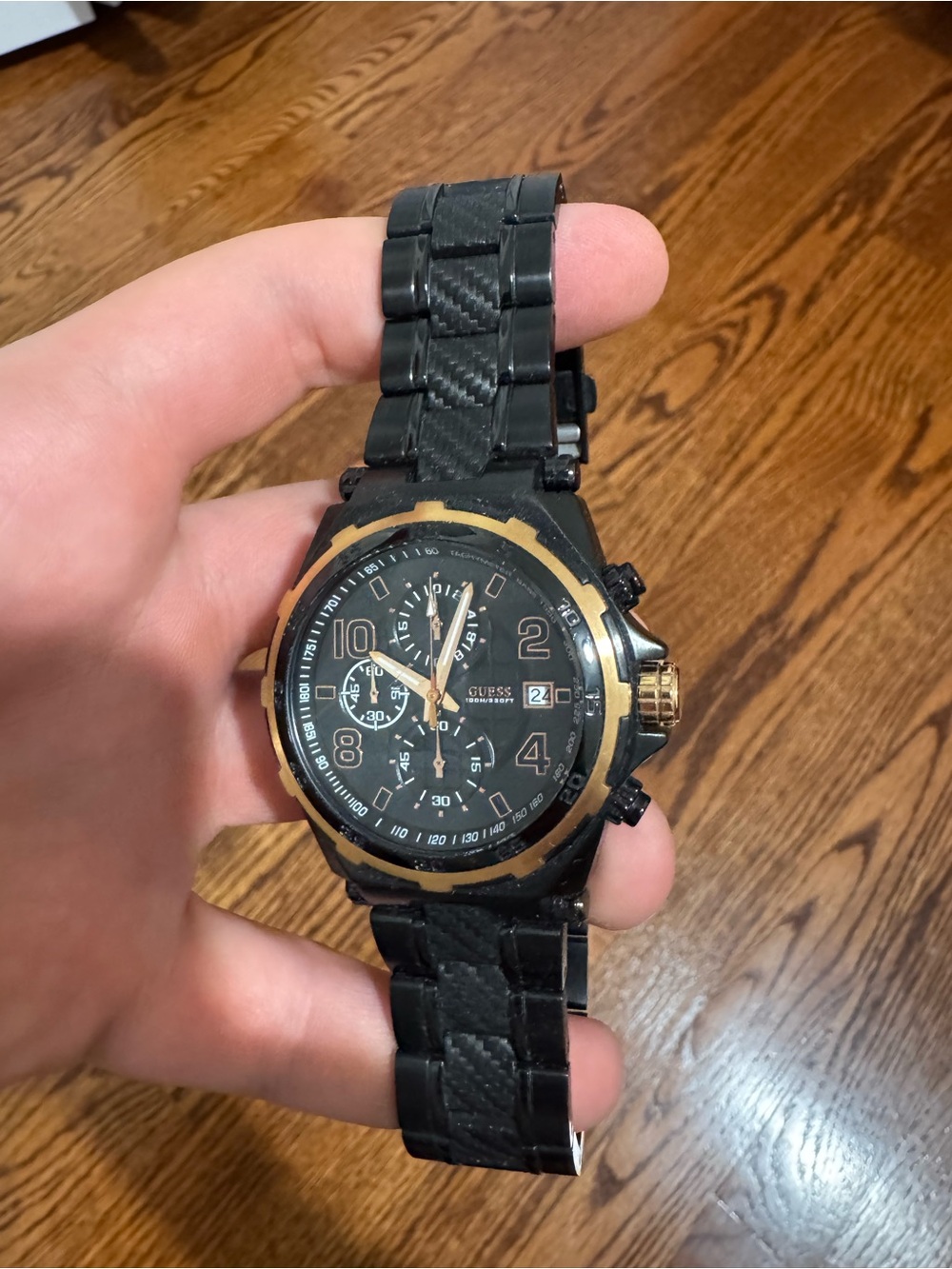 Guess Black and Gold Men's Chronograph Watch